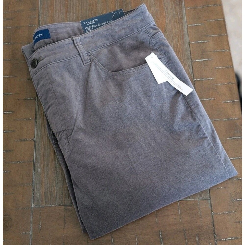 Talbots Flawless Women's Size 16 Gray High Rise Straight Leg Full Length Pants